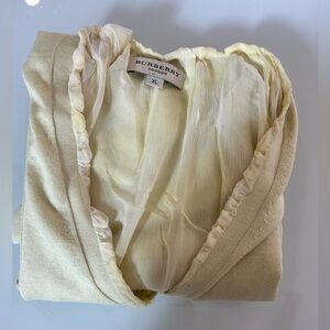 Burberry London. Lined Silk Sweater. Size XL. Color Pale Yellow
